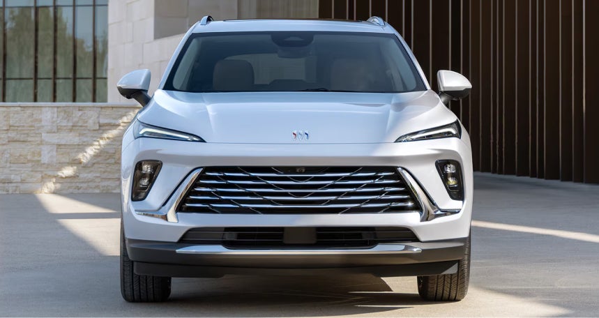 Front profile of a silver buick SUV